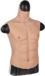 PROPFE Silicone Fake Muscle Chest Fake Muscle Male Chest High Collar Abdominal Muscle Stimulation Skin Shaper for Cosplay