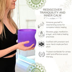 Purple B Note Crown Chakra 8 inch Quartz Crystal Singing Bowl, for Healing Mindfulness Meditation Yoga Sound Baths, with Case Rubber Mallet