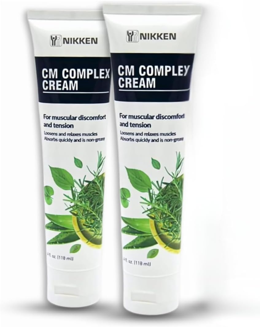 Sports Muscle Rub for Nikken CM Complex Cream 15071 - Topical Muscle Cream for Neck Tension, Legs & Knee Soreness & Muscular Body Aches - Fast, No Stain & Greaseless Massage Lotion Rub Suppo (2 Pack)