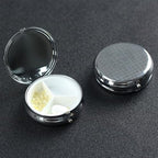 Jesus Wearing A Cowboy Hat Western Art Round Pill Case, Portable Pill Box for Pocket Metal Medicine Vitamin Organizer 3 Compartment Three Times A Day