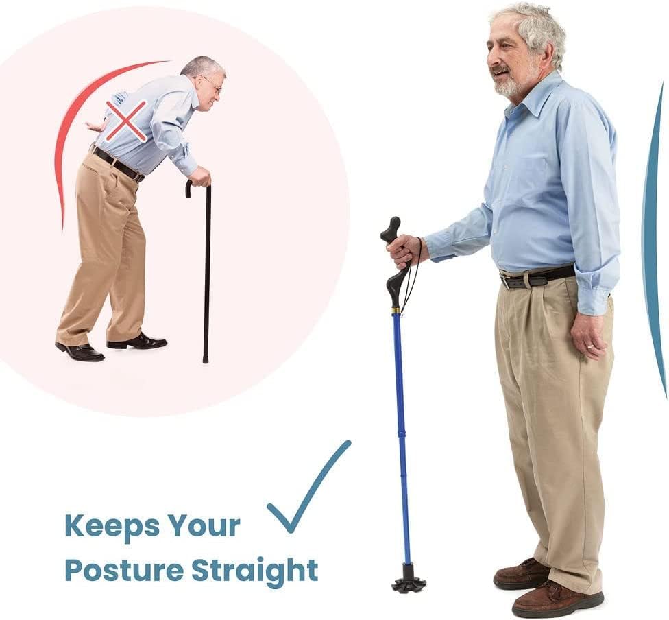 Walking Cane for Men and Women - Special Balancing Stick With 10 Adjustable Heights - Self Standing, Folding, Portable, Collapsible, and Comfortable