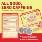Caffeine Free Organic Rooibos Tea Bags 80 - Naturally Sweet Herbal Tea Safe for Kids & Pregnant Women – Low Tannin Premium South African Tea Red Tea - Sustainably & Ethically Farmed Red Rooibos Tea