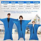 Body Sock Sensory Kids, Medium 27 * 47 inch, Good for Kids Height: 48~58 inch, Soft Fabric with Strong Stitching and Snap Closures (Classic Blue)