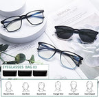 COJWIS 3 packs Progressive Multifocus Reading Glasses for Women Blue Light Blocking Reading Glasses Spring Hinge Readers