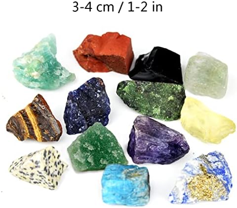 Marrywindix 15 Chakra Stone Tumbled Crystal Natural Rough Raw Healing Stone Set for Yoga, Meditation, Reiki, Healing and Energy Work
