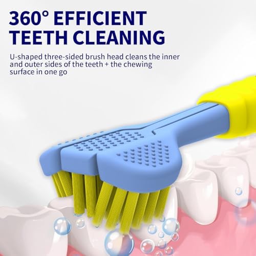 U-Shaped Triple-Sided Toothbrush, Efficient Cleaning Design with Ergonomic Handle, Soft Bristles for Oral Care, Ideal for Adults & Children (4)