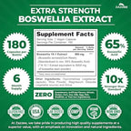 Zazzee Extra Strength Boswellia 10:1 Extract, 65% Boswellic Acid, 180 Vegan Capsules, 6 Month Supply, Boswellia Serrata, Joint Comfort, Mobility & Flexibility Support, Non-GMO, Made in the USA