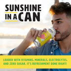 Shine Water Tropical Lemonade Vitamin D Electrolyte Drinks 12-Pack, Sugar Free Flavored Water with Magnesium, Zinc & Antioxidants, Low Calorie Hydration Beverage, Plant-Based Vitamin Water Zero Sugar
