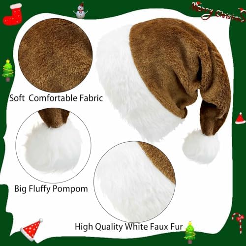 Santa Hat Xmas Holiday Hat for Adults Unisex Christmas Hats for Christmas Holiday Party Supplies