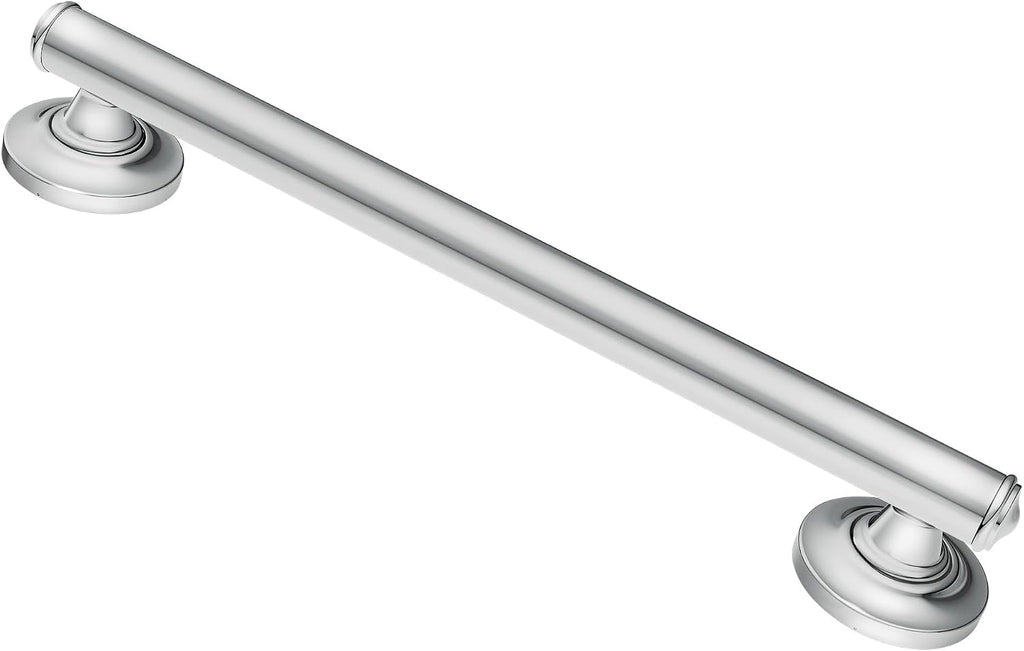 Moen LR8724D1GCH Bathroom Safety 24-Inch Designer Bathroom Grab Bar with Curled Grip, Stainless