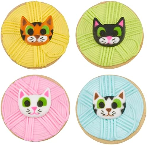 Lucks Dec-Ons Decorations Molded Sugar/Cup-Cake Topper, Kitty Assortment, 1.25 Inch, 96 Count
