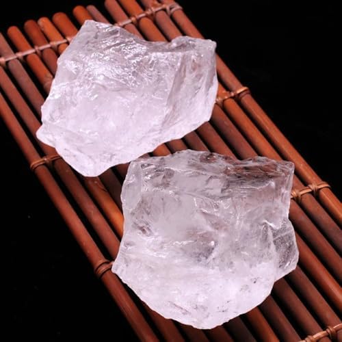 Erliway 2-3'' Clear Quartz Raw Crystals, Natural Rough Crystals and Healing Stones, Crystal Rocks and Gemstones for Tumbling Cabbing Fountain Rocks Decoration Wire Wrapping Reiki (0.15-0.22lb)