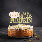 Little Pumpkin Cake Topper Gold Little Pumpkin Baby Shower Cake Topper for Little Pumpkin 1st Birthday Baby Shower Cake Supplies