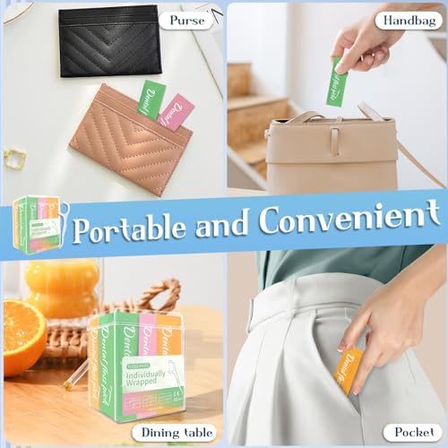 120 Count Individually Wrapped Dental Floss Picks, Toothpicks Floss Picks Travel, Disposable Floss with Case for Kids Adults, Gentle Portable Floss Sticks, Multi-Color