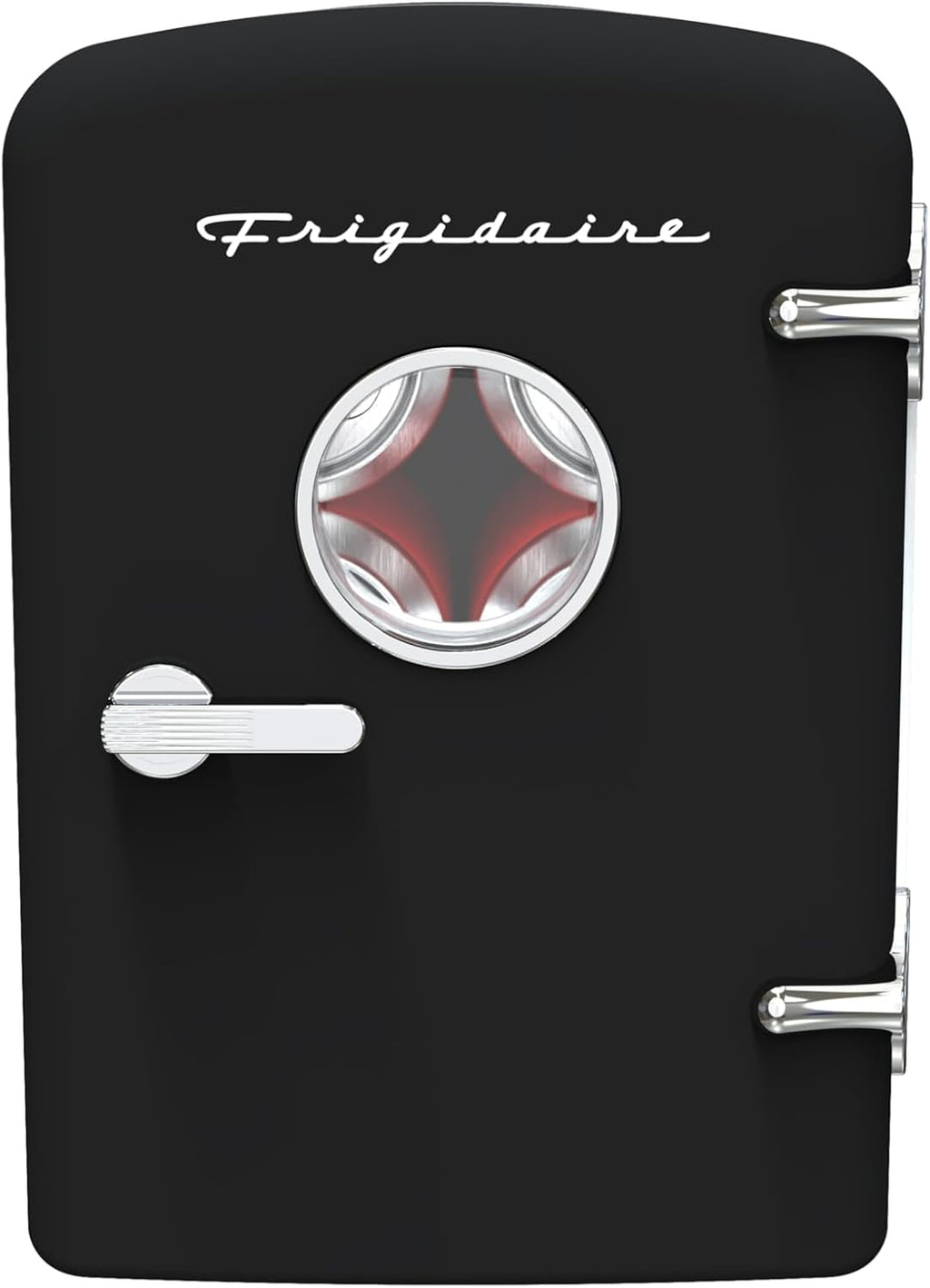 Frigidaire Retro 9-Can Mini Personal Fridge Portable Cooler for Car, Office, Bedroom, Dorm Room, or Cabin, 11.8" D x 7.1" W x 10.1" H, BLACK