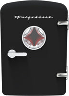Frigidaire Retro 9-Can Mini Personal Fridge Portable Cooler for Car, Office, Bedroom, Dorm Room, or Cabin, 11.8" D x 7.1" W x 10.1" H, BLACK