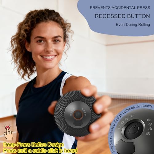 HODEMI Vibrating Massage Ball with Heat, 7 Modes Silicone Spiked Lacrosse Massage Ball for Deep Tissue Massage, Myofascial Release & Sports Recovery – Full Body Use at Home, Gym or Office (Black)