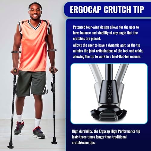 Ergobaum® 7TH Generation Prime by Ergoactives. 1 Pair (2 Units) of Ergonomic Forearm Crutches - Adult 5' - 6'6'' Adjustable (Green)