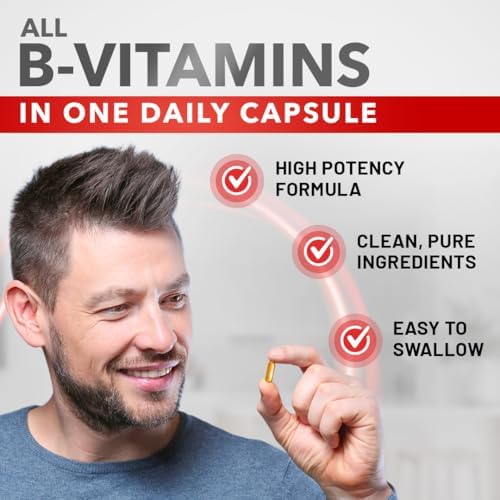 Divine Bounty Super B Complex Vitamins - All B Vitamins Including B12, B1, B2, B3, B5, B6, B7, B9, Folic Acid - Vitamin B Supplement - Support Healthy Energy Metabolism - 90 Vegetarian Capsules