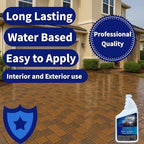 Wet Look Natural Stone Sealer. Durable, Long-Lasting Gloss Protection. Interior and Exterior Pavers, Slate, Sandstone, Travertine, Flagstone, Driveways, Garage Floors, etc. Black Diamond Stoneworks