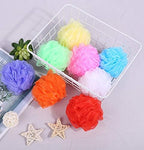 Bath Sponges, Small Size Colorful Shower Sponges Exfoliating Mesh Pouf Bath Ball Body Scrubber for Kids Pack of 8