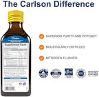 Carlson - The Very Finest Fish Oil, 1600 mg Omega-3s, Liquid Fish Oil Supplement, Norwegian Fish Oil, Wild-Caught, Sustainably Sourced Fish Oil Liquid, Lemon, 200ml, 6.7 Fl Oz