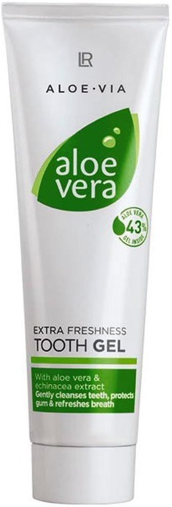 Aloe Vera Tooth Gel - Extra Freshness Flouride-Free Toothpaste by LR of Germany - 100 Ml - Active dental cleaning with Echinacea (1)