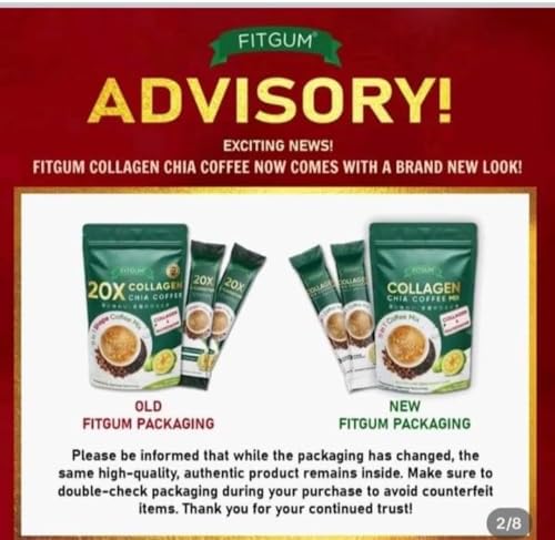 Fit Gum Collagen Chia Coffee - 11 in 1 Coffee Mix (3 Packs)