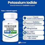 HealthFare Potassium Iodide Tablets | 130 mg | 360 Fast-Dissolving Tablets (6 Pack) | Ki Pills | Long Shelf Life | Non-GMO