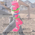 fenglaoda Compression Socks Women Men 6 Pairs, Knee High Best Support Circulation Socks for Running, Travel, Flight, Nurse