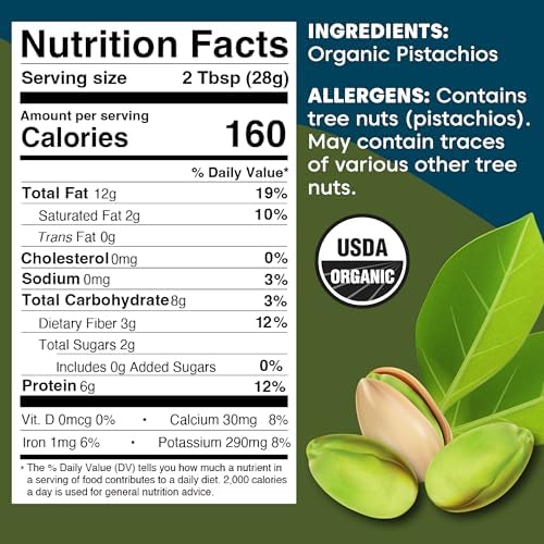 Wilderness Poets, Pistachio Butter - Organic, Raw, 100% Pistachio - Glass Jar (8 Ounce) - Perfect for Dubai Chocolate Bar Desserts with Kataifi or Savory Creations - Unsweetened, California-Grown