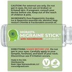 MIGRASTIL Migraine Stick with Magnesium Cooling Peppermint Eucalyptus Essential Oil Topical Magnesium for Headache Support. Made in The USA 10 ml