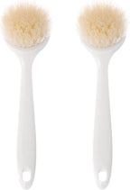 Facjoleco Dish Brush with Handle, Pot Brush, 2 Pack Kitchen Scrub Brushes for Cleaning, Dish Scrubber with Soft Bristles for Sink, Pots, Pans