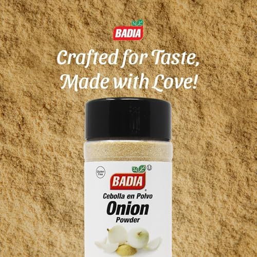 Badia Onion Powder, 9.5 oz – Pure Ground Onion Seasoning, Bold Sweet Savory Flavor, Gluten Free, No MSG, Kosher