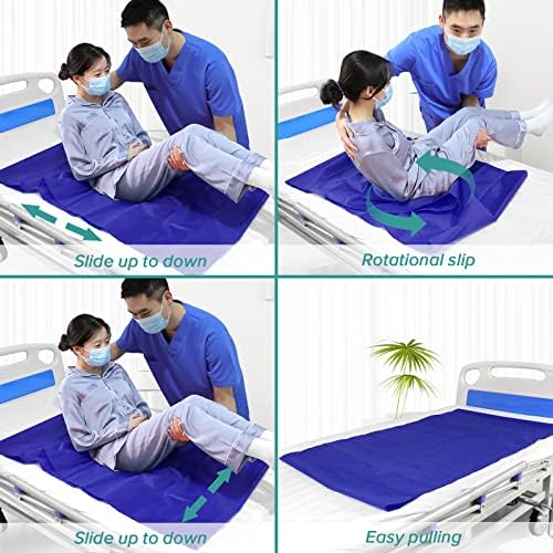 YHK Tubular Slide Sheet Transfer, Car Transfer Aid Easy Slide Sheet Positioning for Automotive Bed Flip Repositioning Home Care Assisted Mobility for Elderly Device (Blue, 28"x47")