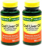 Spring Valley - Cod Liver Oil with Vitamin A & D 100 softgels (Pack of 2)