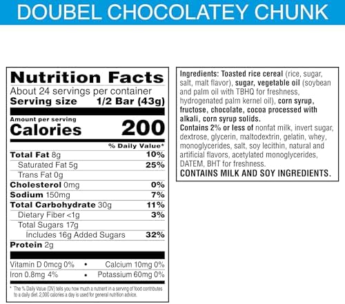 Rice Krispies Treats Mega Bars Large Marshmallow Snack Bars, Kids Snacks, Double Chocolatey Chunk, 36oz Box (12 Count)