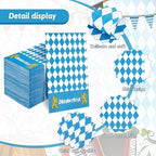 Whaline 100Pcs Oktoberfest Guest Napkins Blue White Plaids Paper Napkin Disposable Dinner Hand Towel Napkin for Bathroom Party Table Supplies