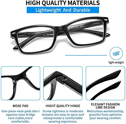 Suertree Reading Glasses for Men Women 3 Pack UV Ray Eyeglasses Anti Glare Spring Hinge Readers Aid