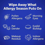 Allergy Eye Wipes for Dry Itchy Red Eyes 30 Count | Drug Free Eye Wipes for Pollen Pets & Seasonal Allergies | Hyaluronic Acid, Chamomile & Aloe | Individually Wrapped Sensitive Eye Cleansing Wipe