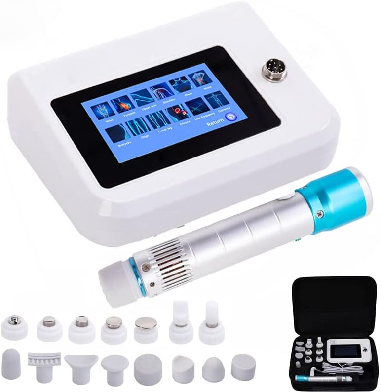 Extracorporeal Shock Wave Machine, Professional Good Effect ED Electromagnetic Extracorporeal Shock Wave Therapy Machine Pain Relief Massager with Massage Head, Handle with Wire for ED Treatment