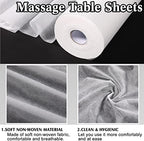 Buryeah 2 Rolls 100 Pcs Disposable Massage Table Roll 32" x 71" Spa Bed Sheets Non-woven Exam Table Sheets Bed Covers for Massage Spa Beauty Salon Waxing Exam(White,2 Rolls)