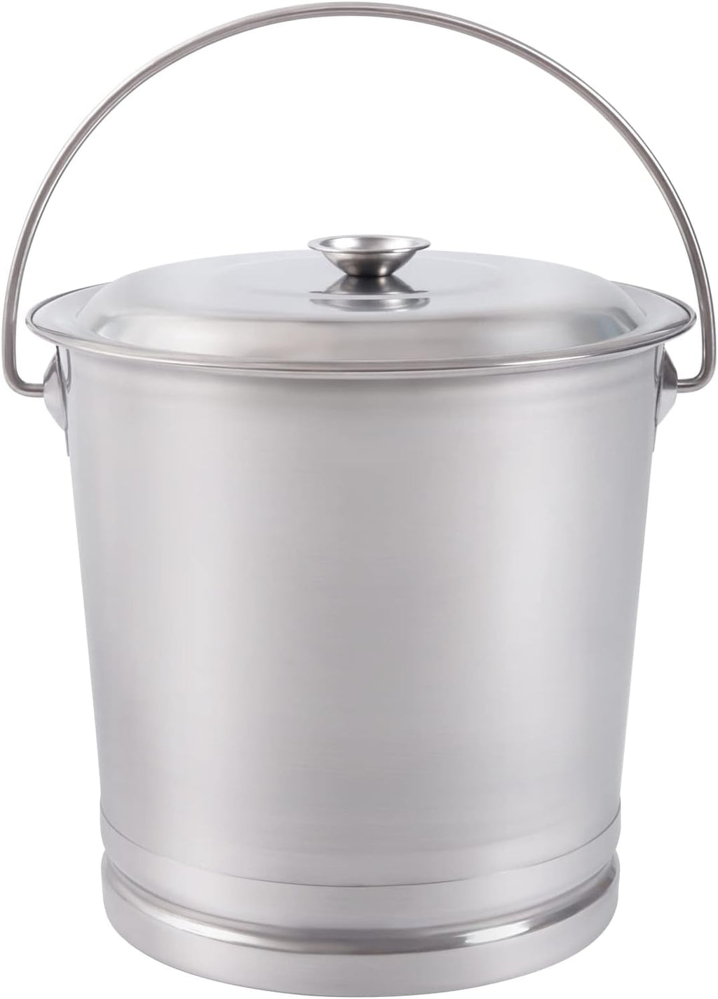Stainless Steel Milk Pail Bucket with Lid, Handle, and Open Lip Edge, Also Good for Compost (8.5 Qt Pail with Lid)