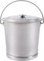 Stainless Steel Milk Pail Bucket with Lid, Handle, and Open Lip Edge, Also Good for Compost (8.5 Qt Pail with Lid)