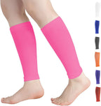 Calf Compression Sleeves for Men & Women (20-30mmhg) - Leg Compression Sleeve for Running, Cycling, Shin Splints Support, Relieve Legs Pain, Travel (One Pair)(Pink,Medium)