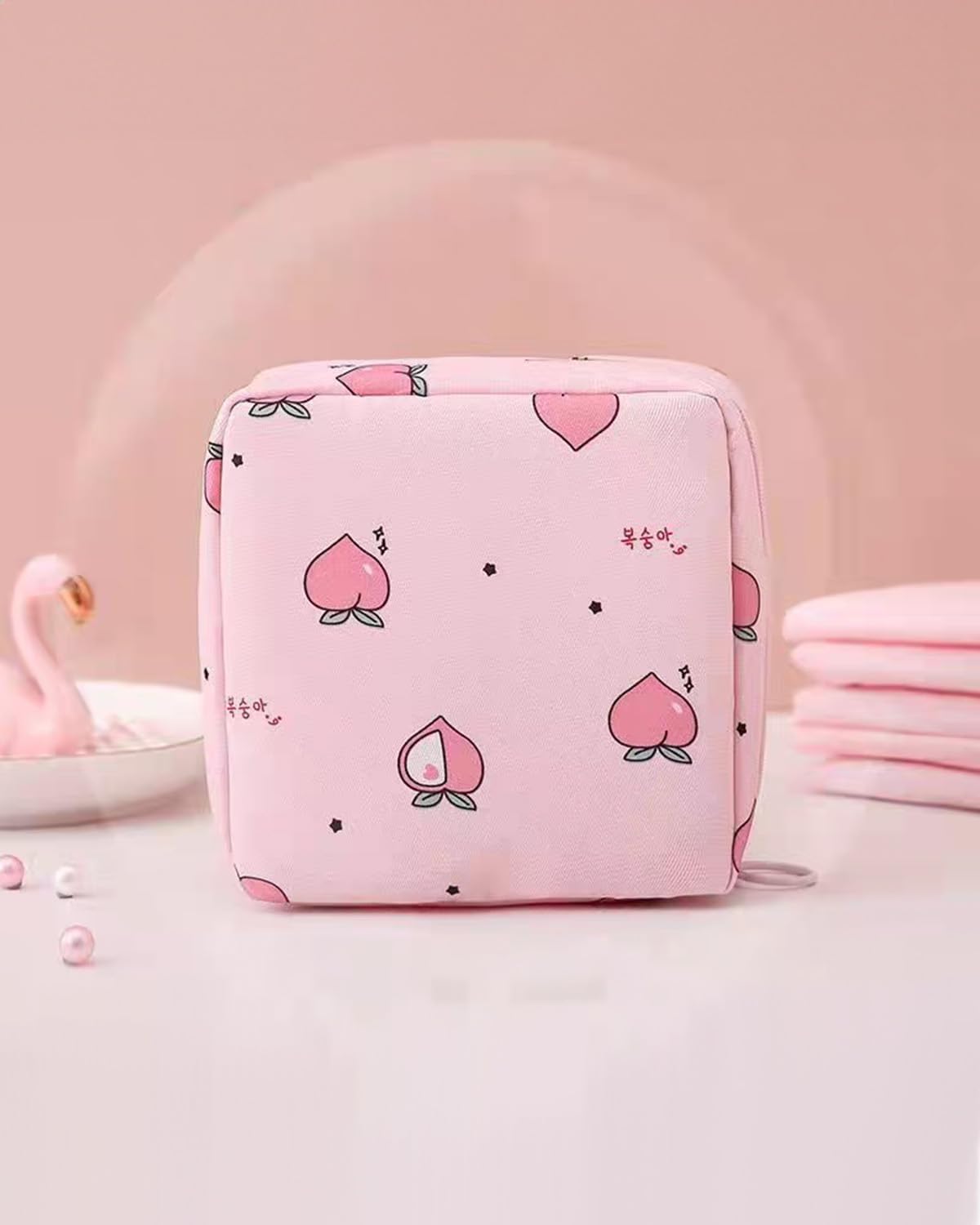 Sanitary Napkin Storage Bag, Portable Menstrual Period Storage Bag, Tampon Storage Bag, Cute Cartoon Storage Bag for Ladies' Daily Use DJA634-02