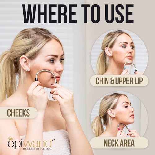 Epiwand Facial Hair Remover Spring Threading Tool - Our Women’s Facial Epilator Coil Removes Peach Fuzz, Chin, Cheek, Neck, Mustache and Upper Lip Hair Quickly - How to Use Instructions in Box.