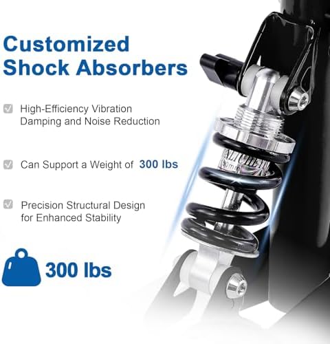 BlessReach Steerable Knee Walker Deluxe Medical Scooter for Foot Injuries Compact Crutches, with Dual Rear on-Wheel Brake and Shock Absorption Under The Knee pad, Black