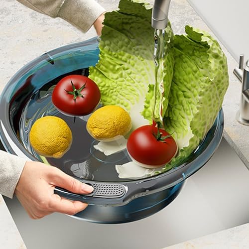 Wash Basin, Plastic Round Hospital Bedside Laundry Soaking Tub Portable Dish Wash Tub for Washing Cleaning Foot Bath (XL)