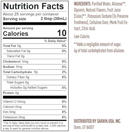 Lakanto Gingerbread Simple Syrup - Perfect for Coffee, Tea, Lattes, Smoothies, Cocktails, Baking & Holiday Drinks, Monk Fruit Sweetener with Allulose Zero Sugar, Keto Diabetic Friendly (25.4 Fl Oz)